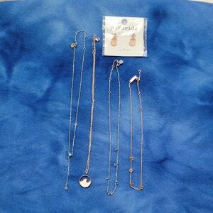 Lot Of 4 Pura Vida Necklaces And 1 Pair of Earrings